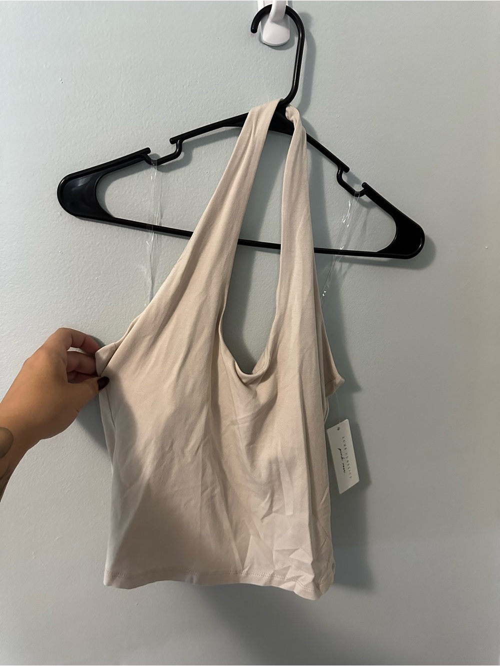 Pink Rose Beige Halter Camisole